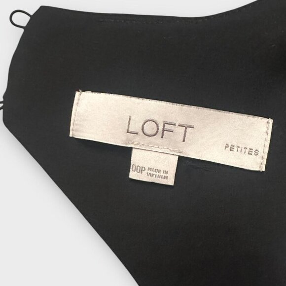 Womens Loft Black Dress With Ruffles - Picture 5 of 6